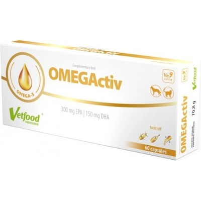 VetFood OMEGActiv - допълване на диетата на животните с Омега-3 киселини (EPA, DHA), 60 капсули - Полша