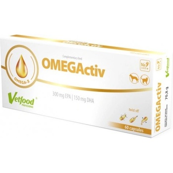 VetFood OMEGActiv - допълване на диетата на животните с Омега-3 киселини (EPA, DHA), 60 капсули - Полша