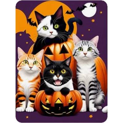 Norimpex - Puzzle Diamant painting: Halloween Cats and Pumpkins 30x40cm - 1 - 39 piese