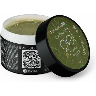 Excellent Pro Tixotropní gel na nehty s effektem Sparkling olive 15g