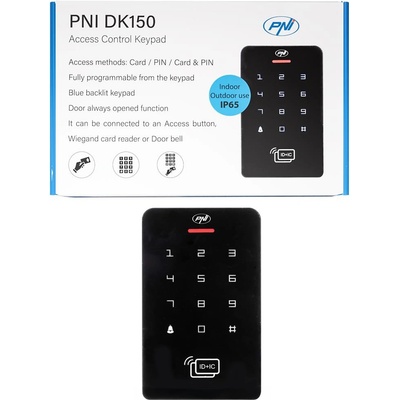 PNI DK150 - Самостоятелен четец-контролер, работа с PIN и безконтактни карти 125KHz, подсветка, IP65 (DK150)
