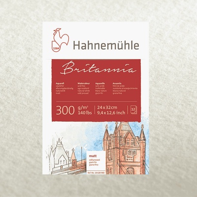 Hahnemühle akvarelový blok Britannia 300 GR/M2 Lisovaný Za studena 12 listov 24x32 cm