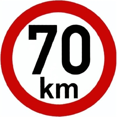 Reflexná samolepka rýchlosť 70 km, priemer 200 mm