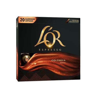 L'OR L´OR Espresso Colombia Andes - 20 алуминиеви капсули, съвместими с кафе машини Nespresso®