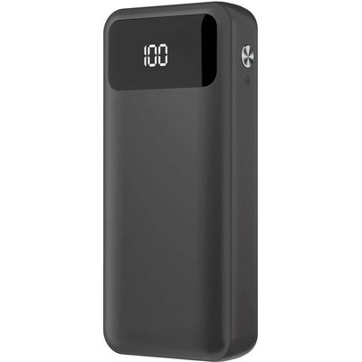 Platinet Power Bank 10000 mAh Polymer LCD - външна батерия с 2 USB изходa за таблети и смартфони (черен)