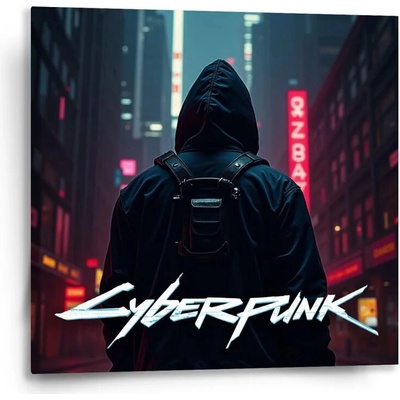 Sablio Obraz Cyberpunk 2077 Výhľad na mesto - 50x50 cm