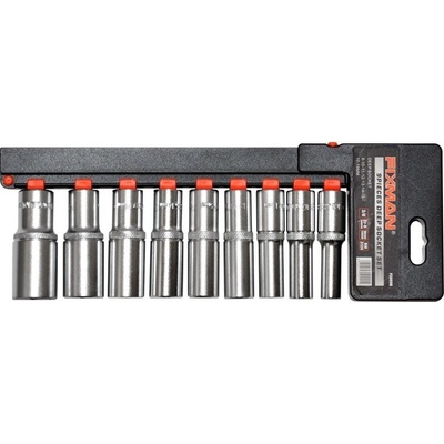 FIXMAN Sada dlhých nástrčných hlavíc 3/8" P3009M, 8 - 19 mm