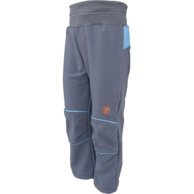 Softshellové kalhoty tm. šedo tyrkysové