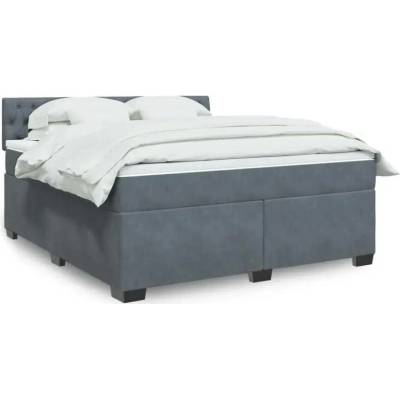 vidaXL 11461.3286385 Boxspring postel s matrací tmavě šedá samet