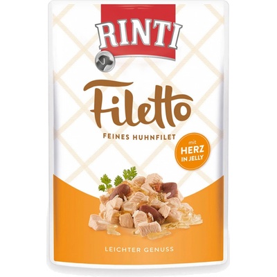 Rinti Filetto Adult kuře a kuřecí srdce v želé 24 x100 g