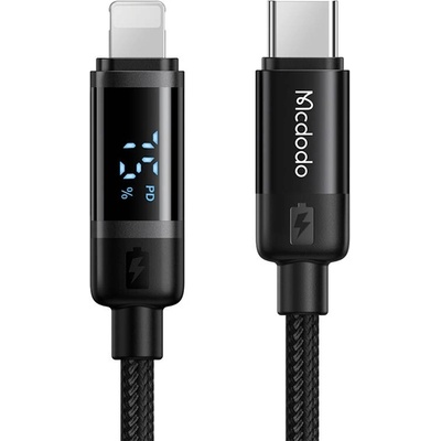 Mcdodo Кабел BAT Series - Mcdodo (CA-5210) - USB-C → Lightning, 36W, цифров дисплей, 1.2m - Черен