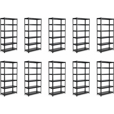 Mamutex Standard Regál 240 x 40 x 40 cm čierny 6 políc 10 ks
