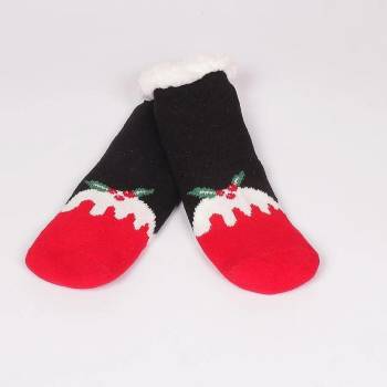 Image 1 of Детски коледни чорапи в черно и червено
