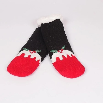 Детски коледни чорапи в черно и червено