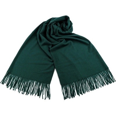 Šál typu pashmina so strapcami 14 zelená malachitová