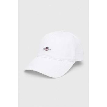 Gant Памучна шапка с козирка Gant в бяло с апликация (9900111)