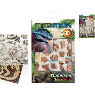 3D nálepky s dinosaurými motívmi
