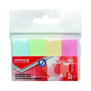 Office Products Индекси 20х50мм 4x50 листа пастел