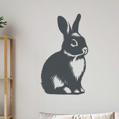 dřevo života Dřevěný obraz Králíka Rozměry (cm): 35x60, Zvolte barvu dekoru: Antracitová
