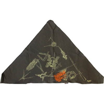 Infit Pirát 0139 vzor Nazca trojúhelníkový šátek dvouvrstvý khaki