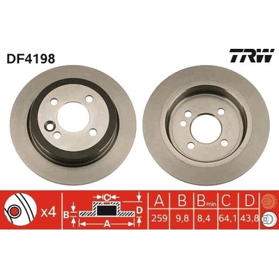 Brzdový kotúč TRW DF4198