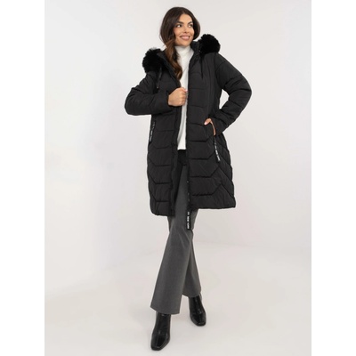 Factory Price down winter jacket with fur čierna