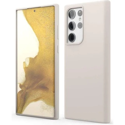 elago Soft Silicone Case - силиконов (TPU) калъф за Samsung Galaxy S22 Ultra (бежов)