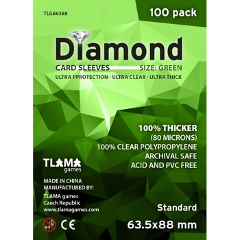 TLAMA Games Diamond Sleeves obaly Green Standard Card Game 63,5x88 mm