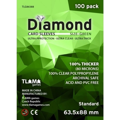 TLAMA Games Diamond Sleeves obaly Green Standard Card Game 63,5x88 mm – Sleviste.cz