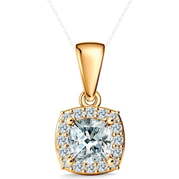 SAVICKI Висулка This is Love: злато, лабораторни диаманти с шлифовка "възглавница