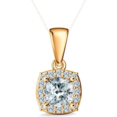 SAVICKI Висулка This is Love: злато, лабораторни диаманти с шлифовка "възглавница