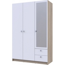 Nabbi Rivalda so zrkadlom dub sonoma / biela 120,2 cm