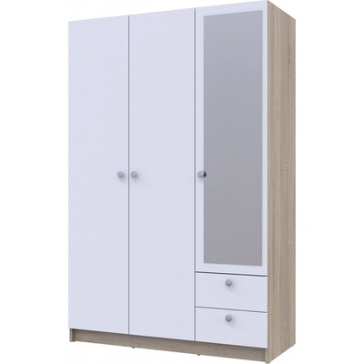 Nabbi Rivalda so zrkadlom dub sonoma / biela 120,2 cm