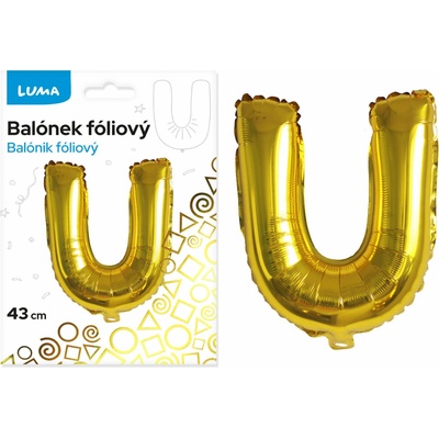 LUMA Trading Balónek fóliový "U" Zlatý