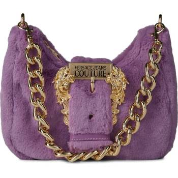 Versace Versace Faux-Fur Engraved-Logo Shoulder Bag Womens - Lilac