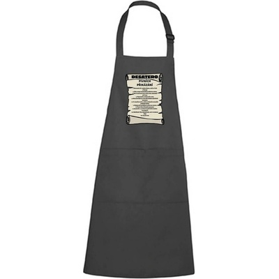 Dobrý Triko Zástěra s potiskem Pivní přikázání Antracitová