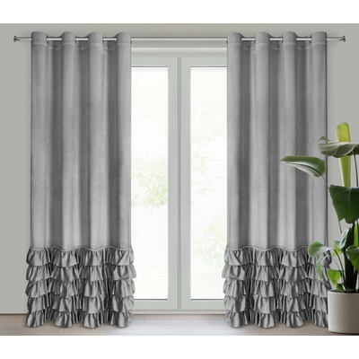 EUROFIRANY ZATEMŇOVACÍ ZÁVĚS NA KROUŽCÍCH CARLI 140X250 CM STŘÍBRNÁ