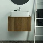 Ideal Standard Atelier Conca стенен долен шкаф, цвят тъмен орех, 1 чекмедже и плот с централен изрез 60 см (T3928Y5)