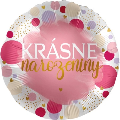 Amscan Balonek fóliový Krásné narozeniny růžový 43 cm
