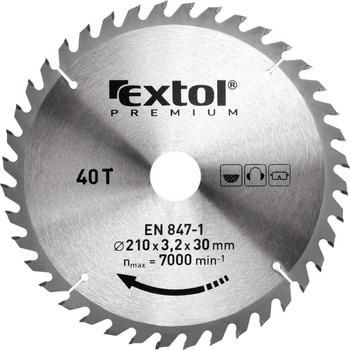 EXTOL PREMIUM pilový kotouč s SK plátky, 300x2,2x30mm, 40T, šířka SK plátků 3,2mm