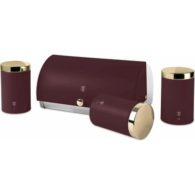 Chlebník s 3 dielnou sadou dóz na potraviny Berlingerhaus Leonardo Collection BH-6737