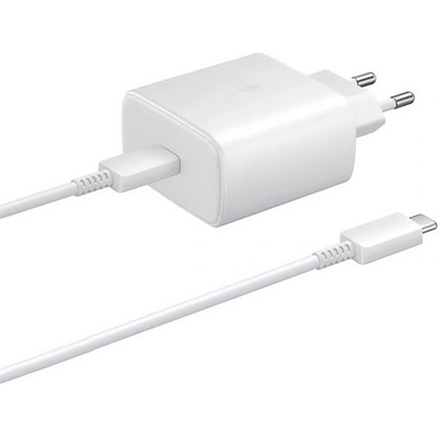 Samsung Променливотоково зарядно устройство Type-C с гнездо 65W, PD бързо зарядно устройство + кабел Type-C, БЯЛ EP-TA865 (EP-TA865)