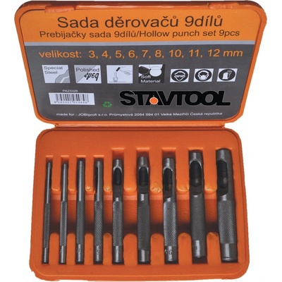 Sada děrovačů 9dílů, box