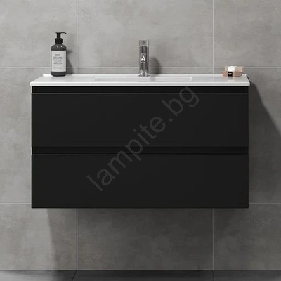 Bath Deluxe Шкаф за баня с мивка kenwood 91 см, черен (setbt0122)