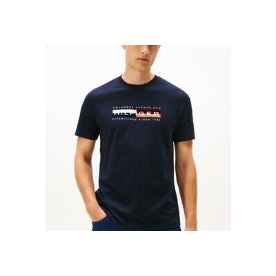Tommy Hilfiger Colour Block Graphic Tee Modrá