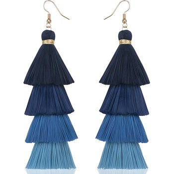 HARAHU Обици qu-32603 - Сини kp32603 (qu-32603)