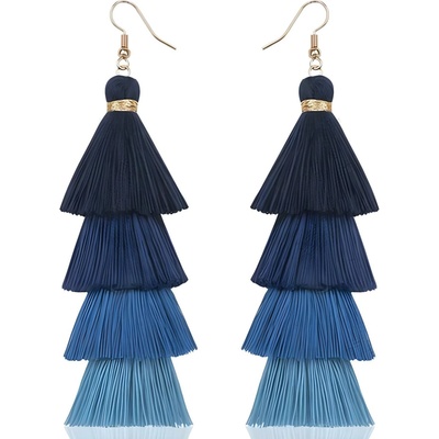 HARAHU Обици qu-32603 - Сини kp32603 (qu-32603)