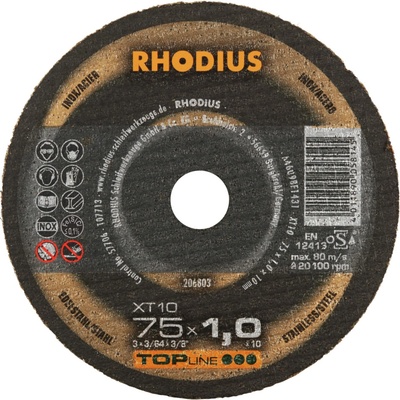 RHODIUS Extra tenký mini řezný kotouč XT10 MINI 75 x 1,0 x 10,00 TOPline 206803