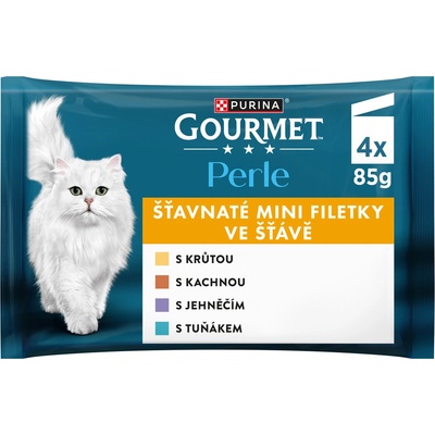 Gourmet Perle krůta tuňák kachna jehněčí ve šťávě 4 x 85 g – Sleviste.cz