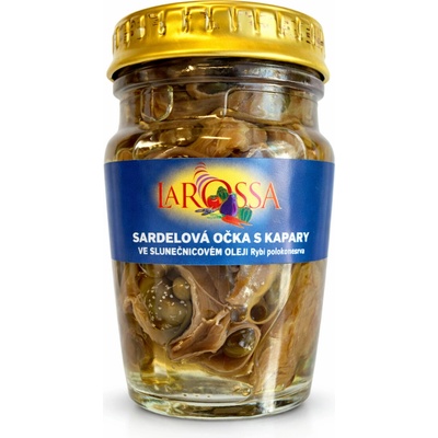 La Rossa Azienda Poggio Felice Sardelová očka s kapary ve slunečnicovém oleji 78 g